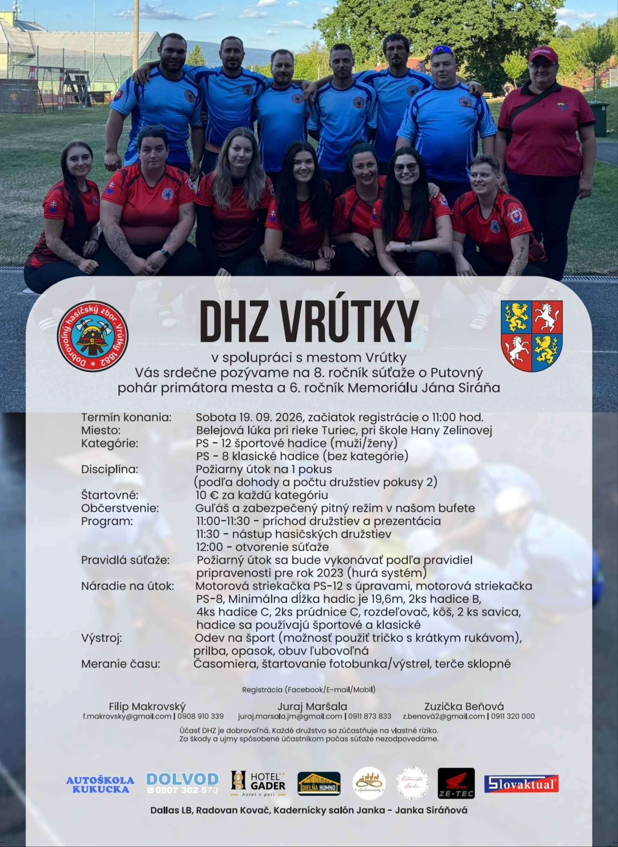 8. ročník o Putovný pohár primátora mesta a 6. ročník Memoriálu Jána Siráňa