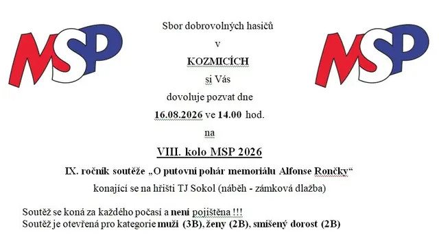 VIII. kolo MSP 2026 - Memoriál Alfonse Rončky