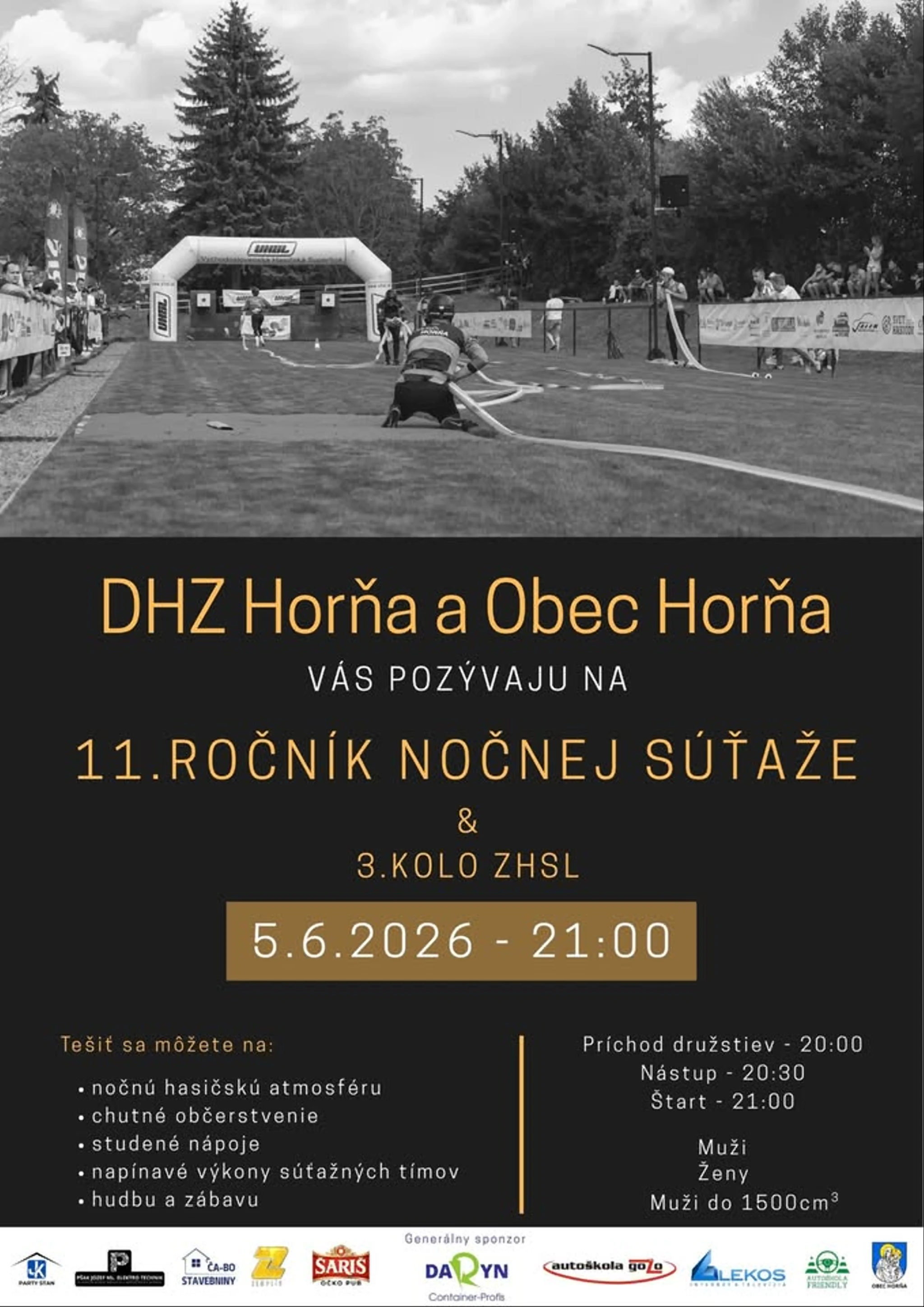 Nočná hasičská súťaž na Horni