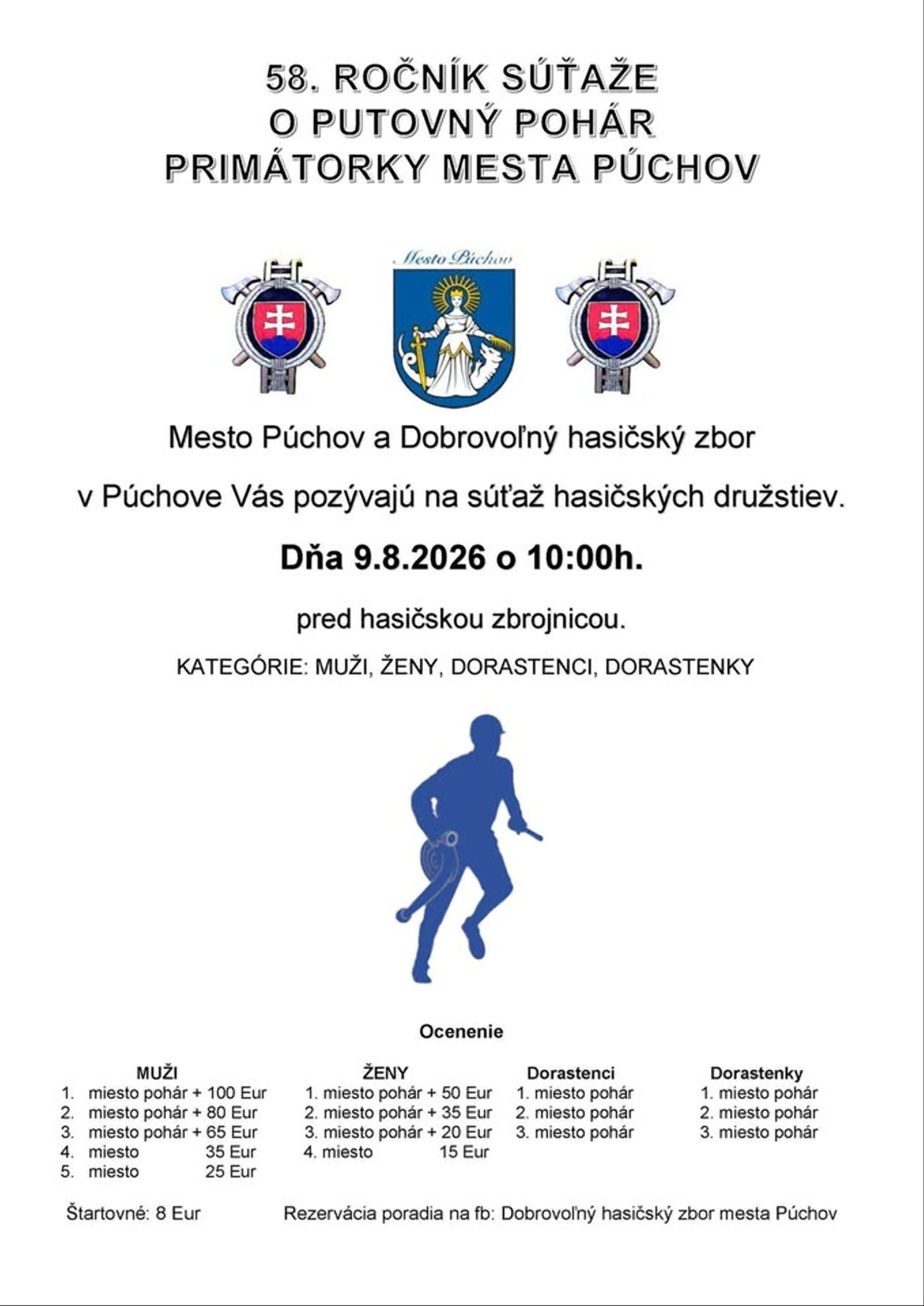 58. ROČNÍK SÚŤAŽE O PUTOVNÝ POHÁR PRIMÁTORKY MESTA PÚCHOV