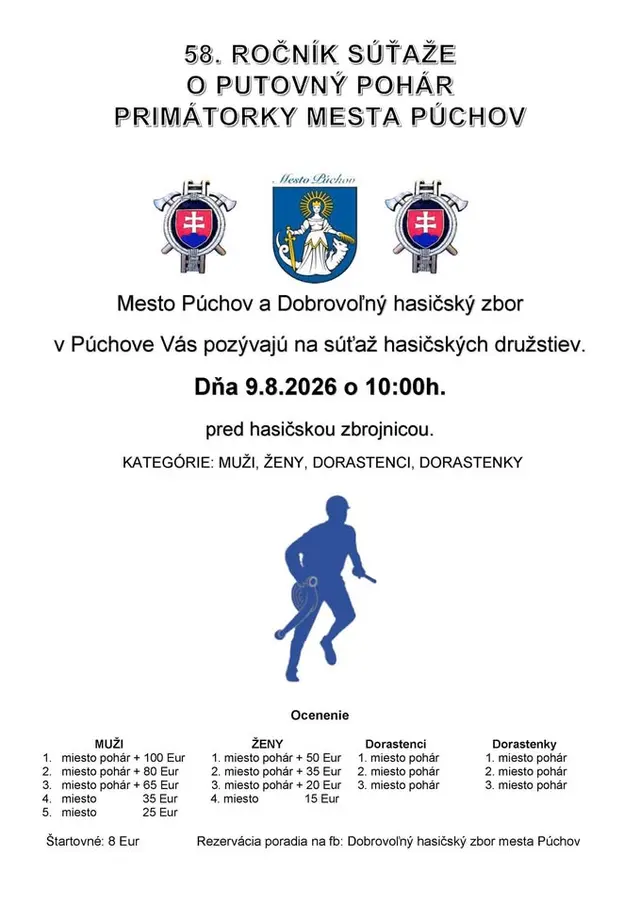58. ROČNÍK SÚŤAŽE O PUTOVNÝ POHÁR PRIMÁTORKY MESTA PÚCHOV