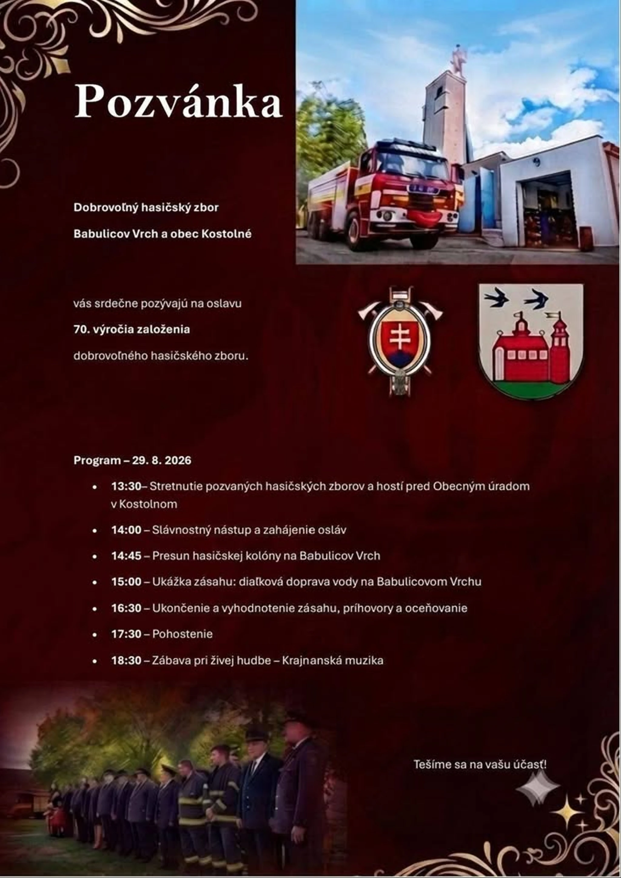 70. výročie založenia DHZ Babulicov Vrch