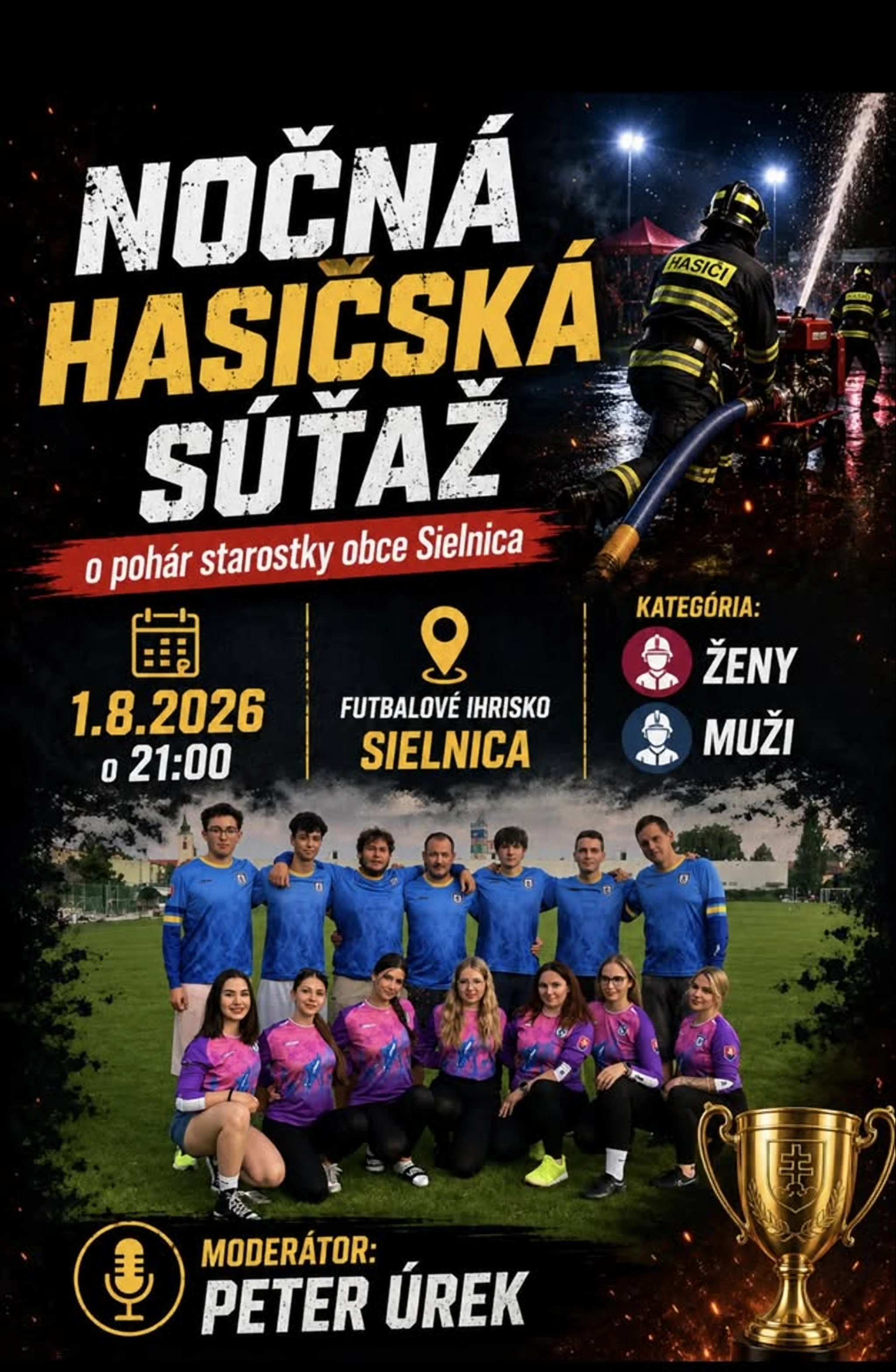 Nočná hasičská súťaž o pohár starostky obce Sielnica 2026