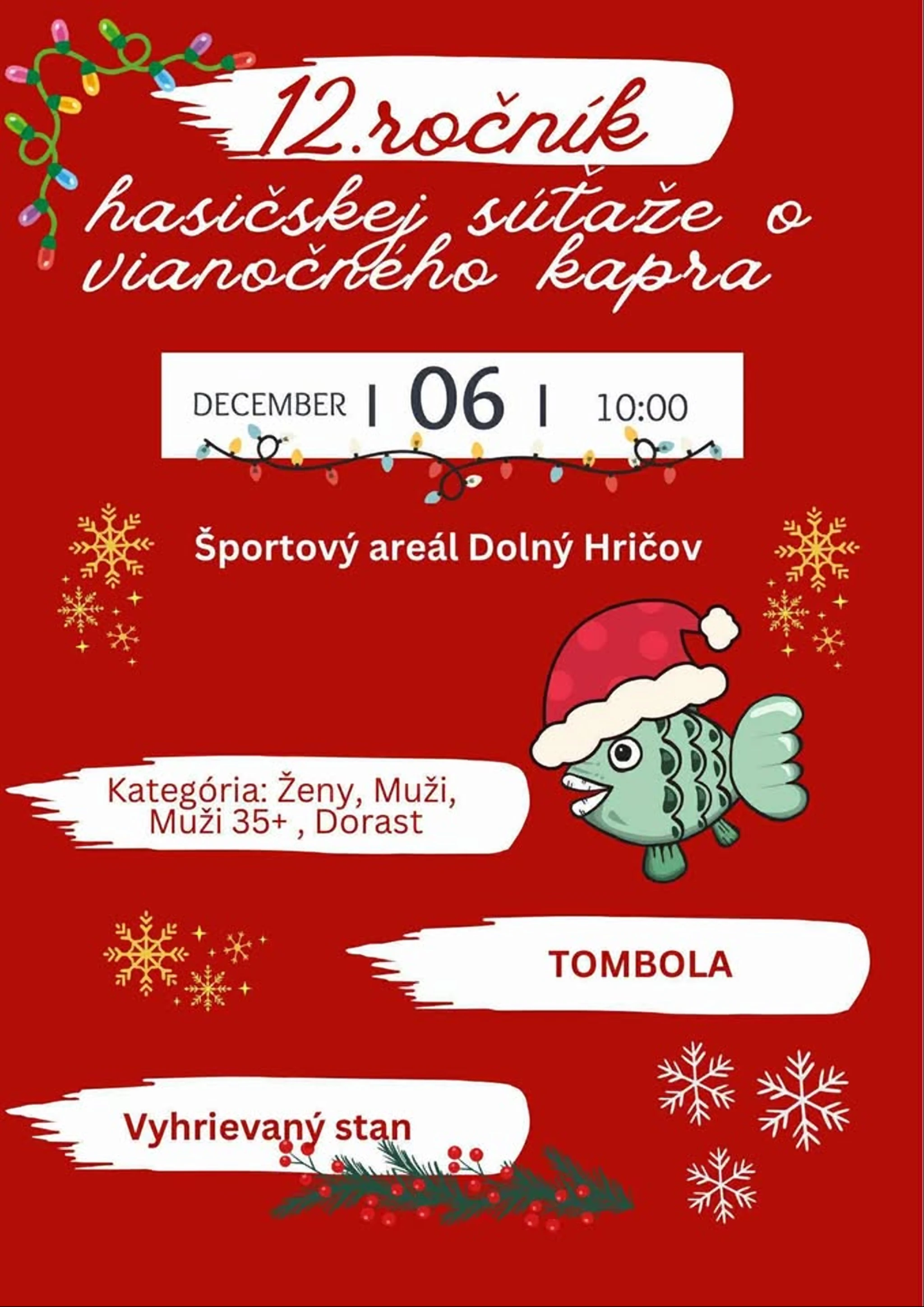 12. ročník hasičskej súťaže o vianočných kaprov
