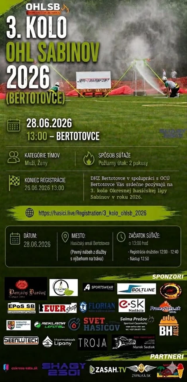 3.kolo OHL Sabinov a pohár starostu obce Bertotovce