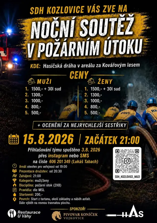 Noční soutěž v požárním útoku