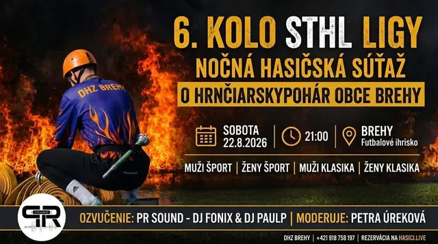 II. ročník nočnej hasičskej súťaže o Hrnčiarsky pohár obce Brehy – 6. kolo STHL