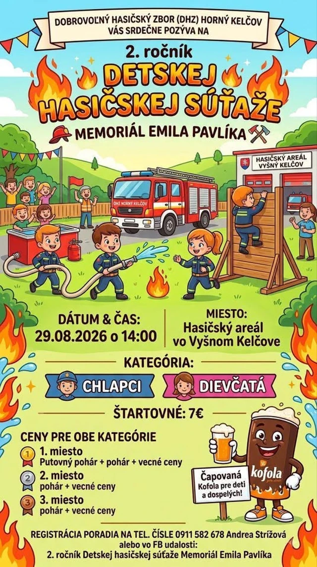 2. ročník Detskej hasičskej súťaže Memoriál Emila Pavlíka