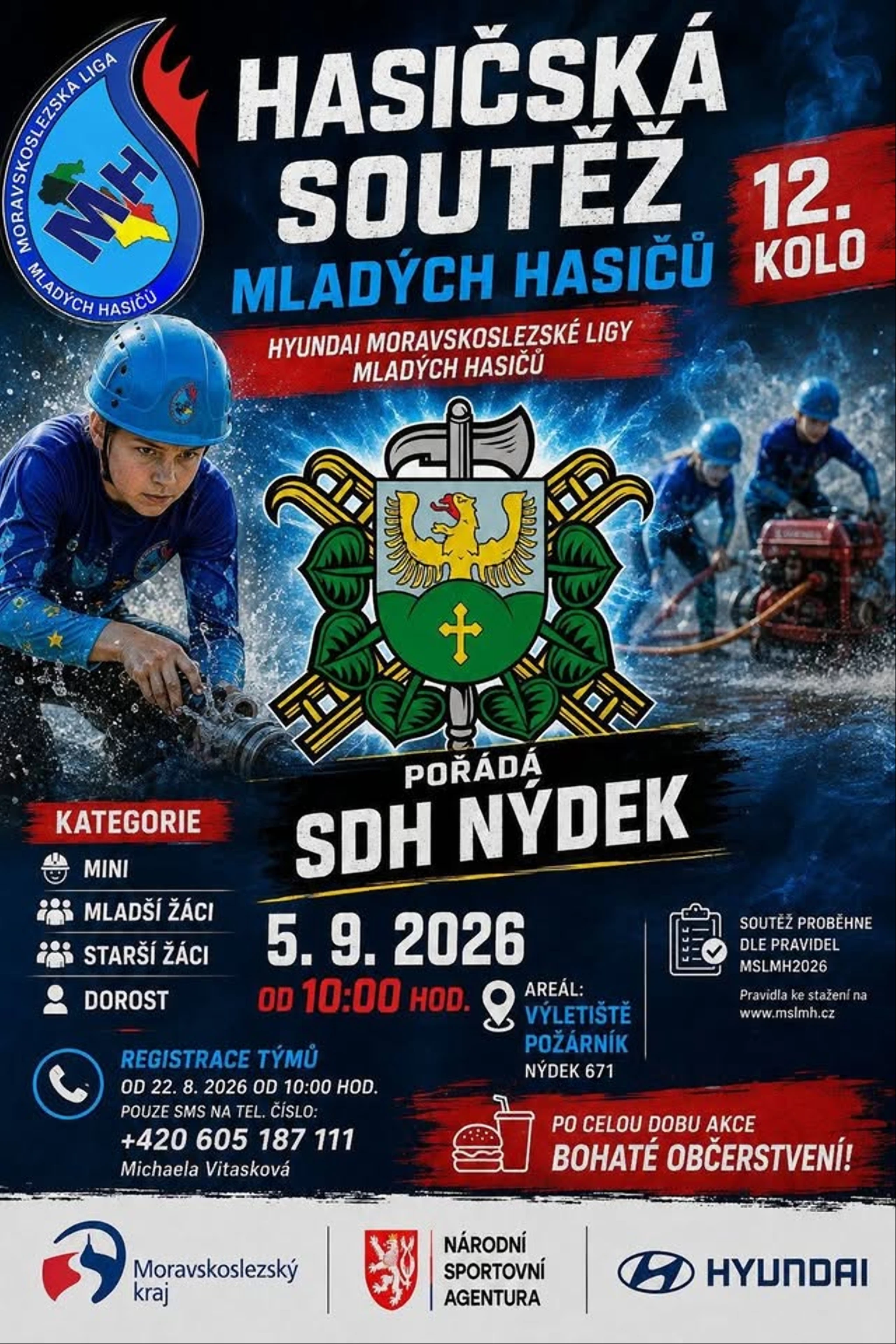 Hasičská soutěž Mladých hasičů a 12. kolo Hyundai Moravskoslezské ligy MH v Nýdku