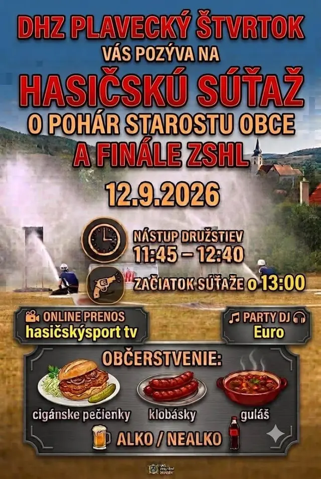 Hasičská súťaž o pohár starostu obce Plavecký Štvrtok. 7. kolo ZSHL ligy a zároveň FINÁLE.