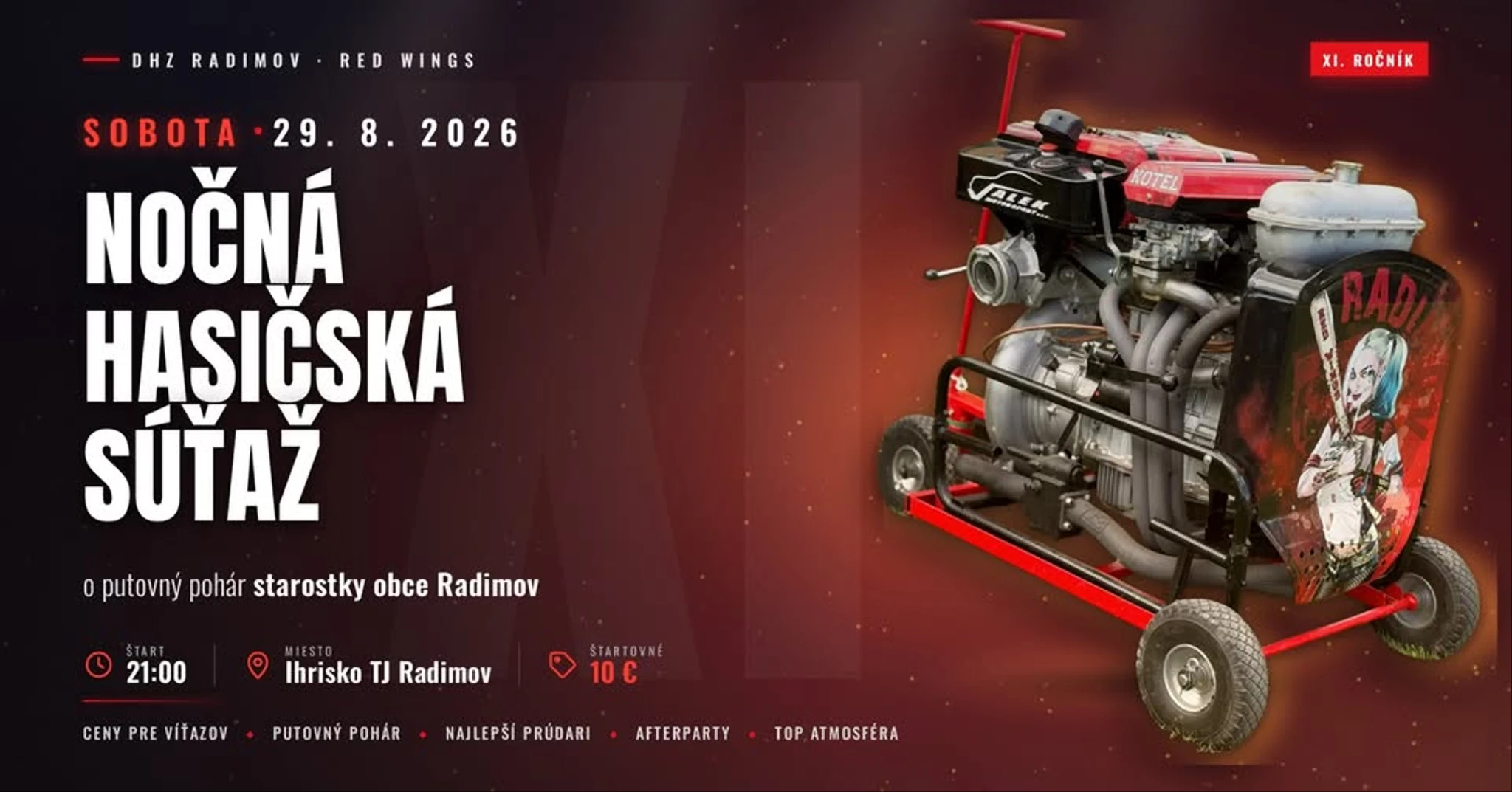 Nočná hasičská súťaž o putovný pohár starostky obce Radimov