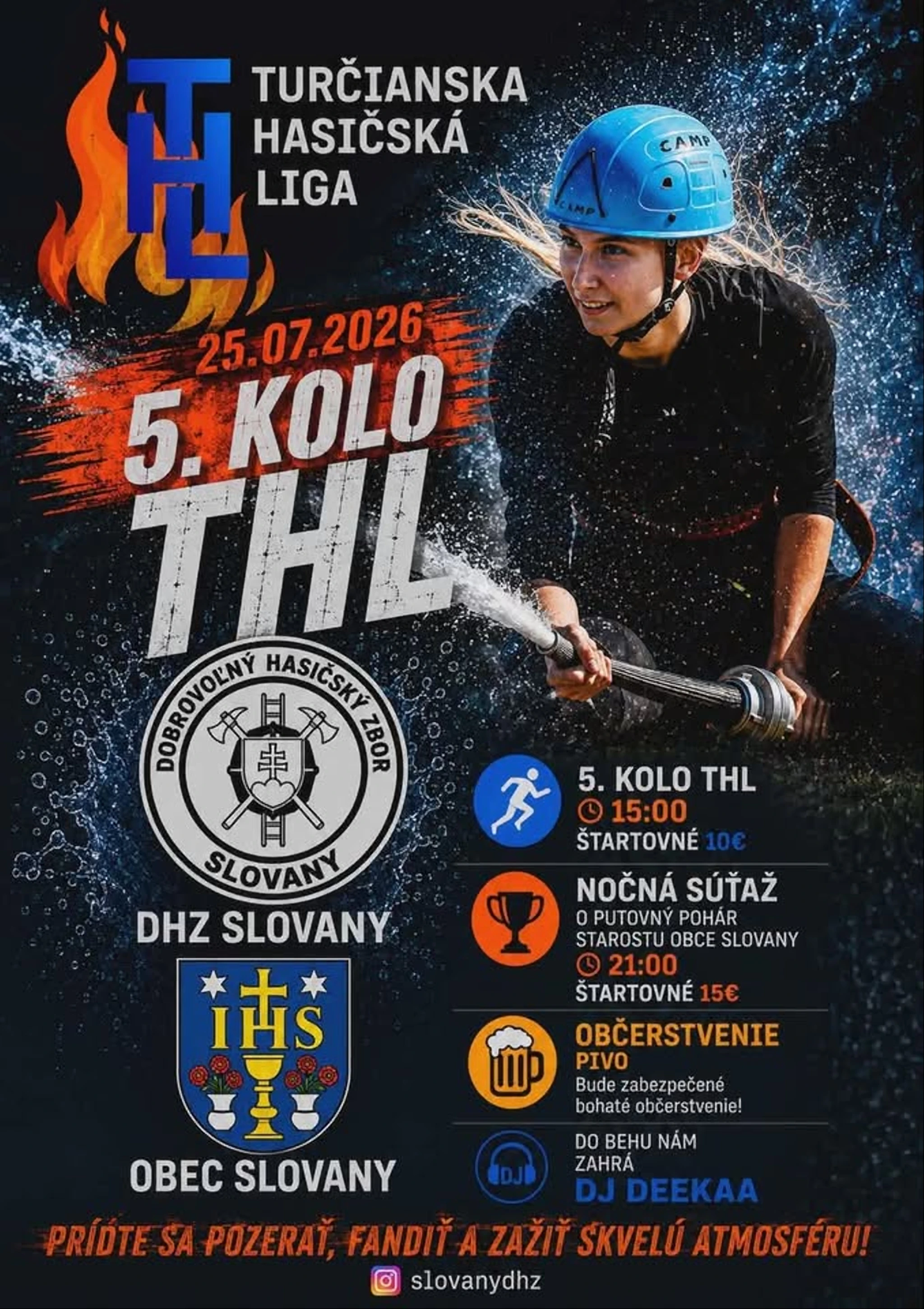 5. kolo THL a 5 ročník nočnej hasičškej súťaže o pohár starostu obce Slovany