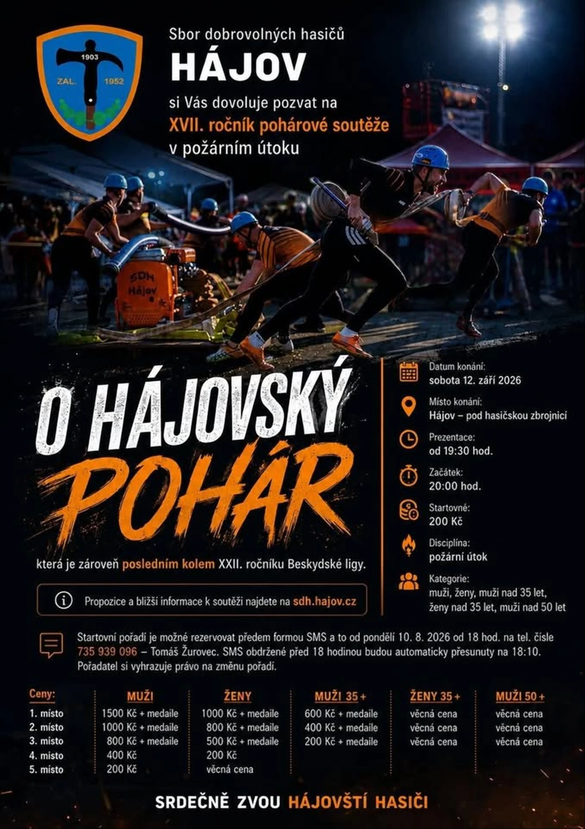 XVII. ročník pohárové soutěže v požárním útoku, O HÁJOVSKÝ POHÁR
