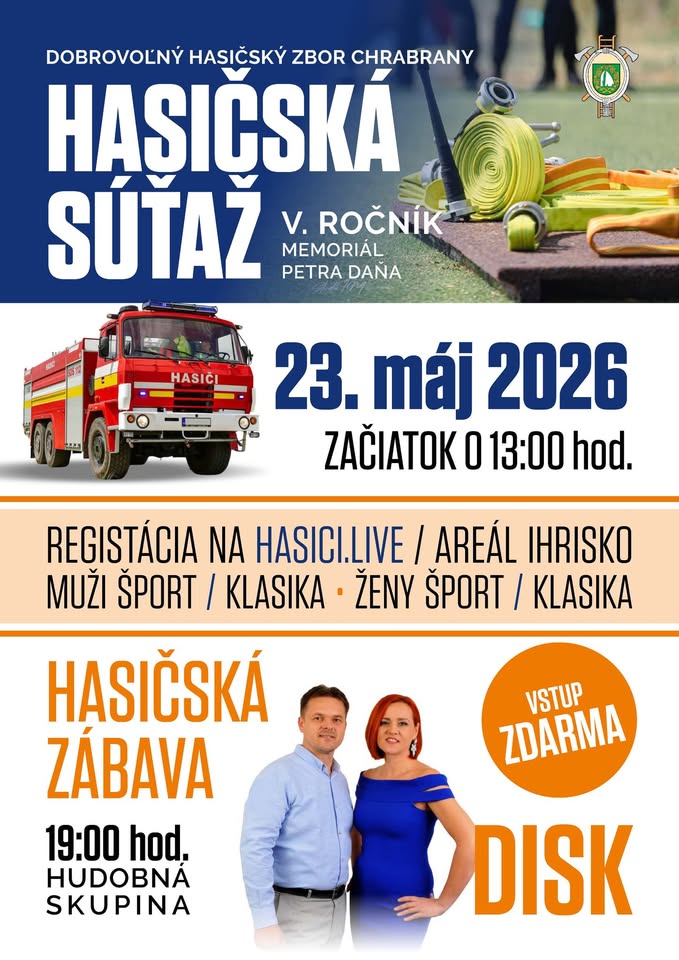V. ROČNÍK MEMORIÁL PETRA DAŇA | NOČNÁ HASIČSKÁ ZÁBAVA  S HS DISK