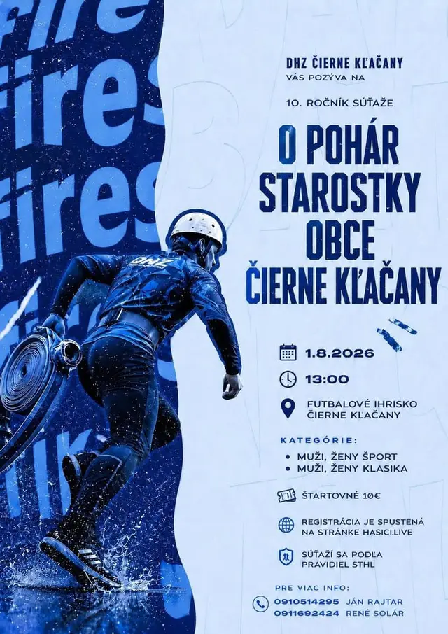 10. ročník hasičskej súťaže O pohár starostky obce Čierne Kľačany