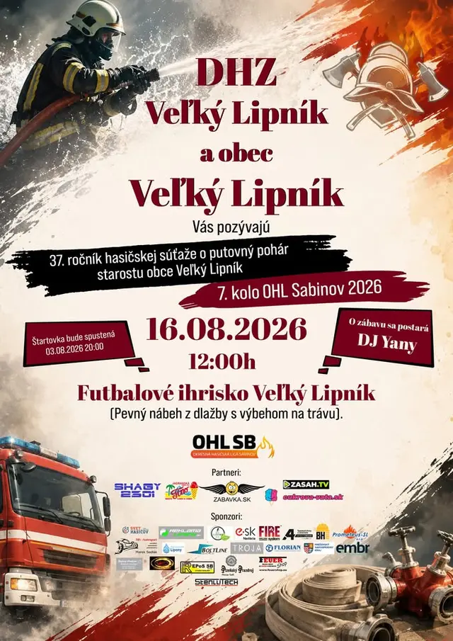 7. kolo OHL Sabinov a 37. ročník o Putovný pohár starostu obce Veľký Lipník