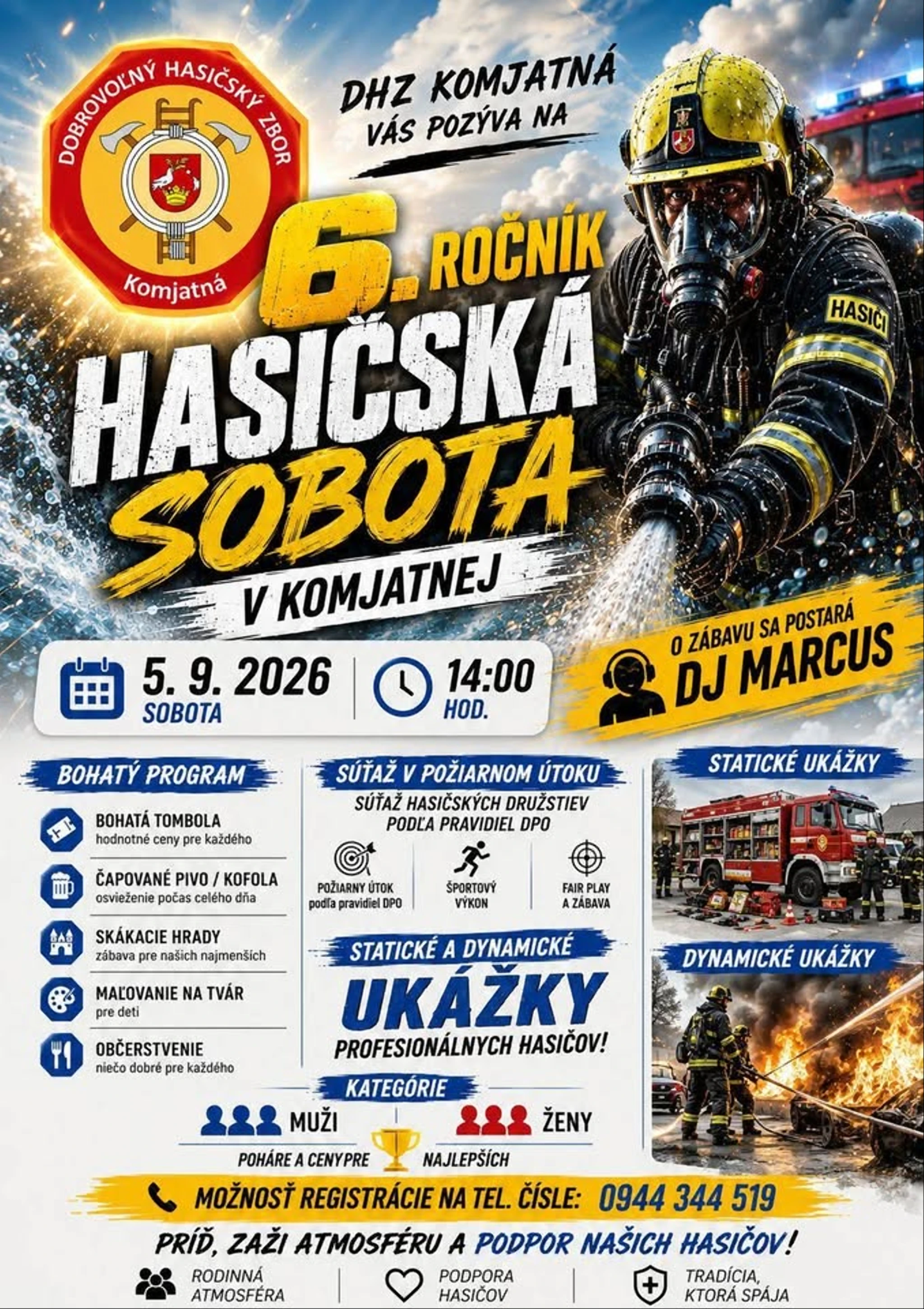 Hasičská sobota Komjatná-sútaž DHZ