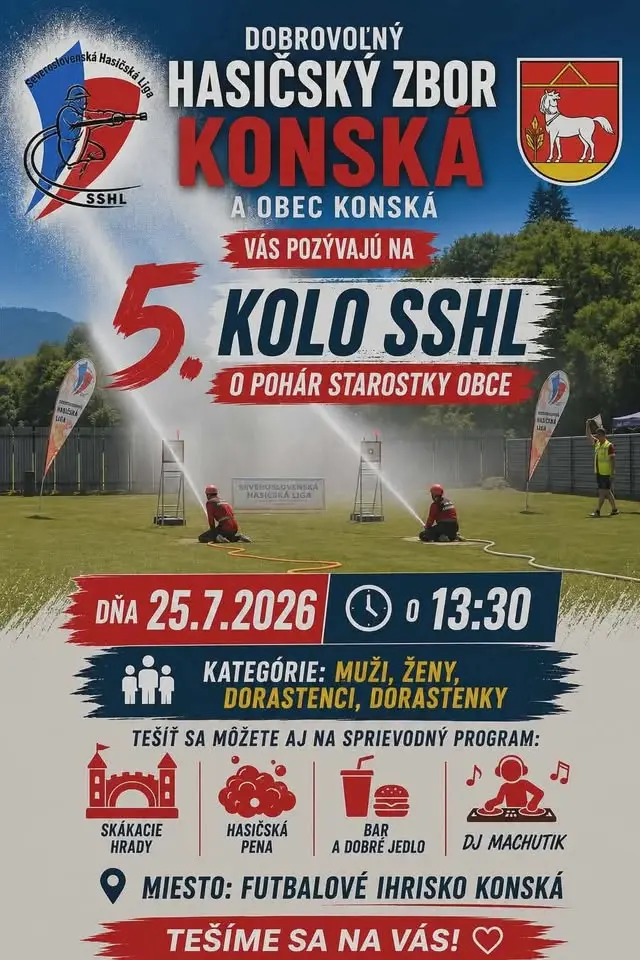 5. kolo SSHL - Hasičská súťaž o pohár starostky obce Konská