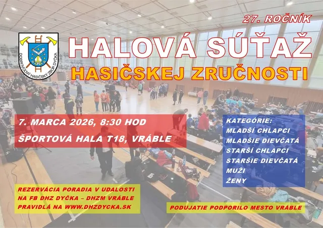 27. ročník Halovej súťaže hasičskej zručnosti 