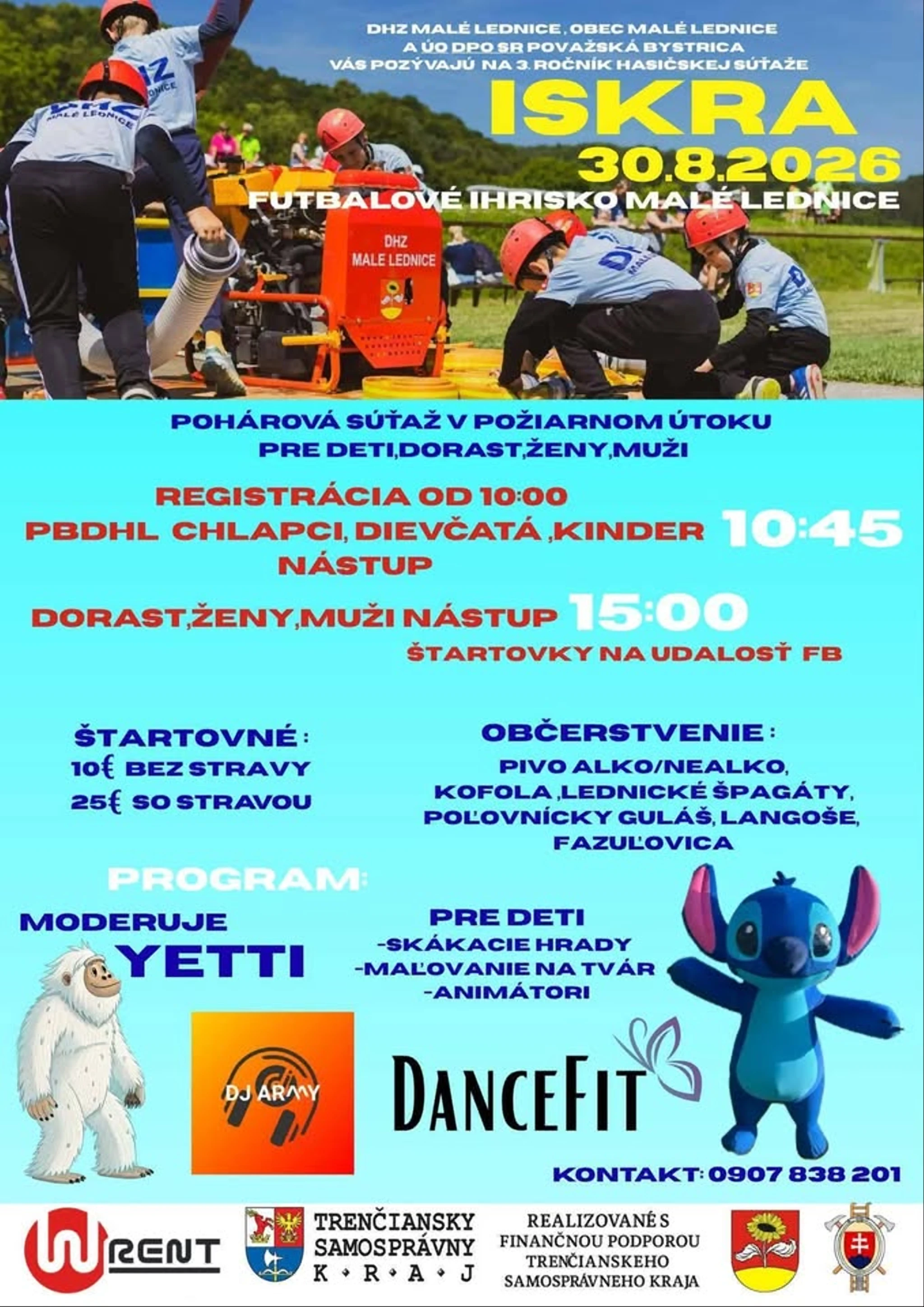 Iskra 2026, hasičská súťaž pre deti, dorast a dospelých.
