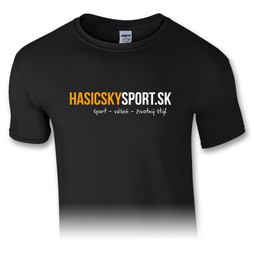 Pánske tričko – logo HasičskýŠport.sk - čierne
