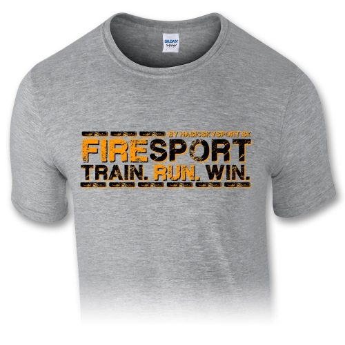 Pánske tričko – Firesport - train - run - win - oranžová